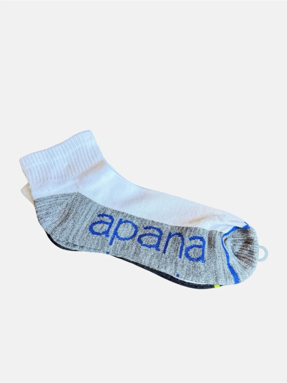 Apana Low-Cut Athletic Sock with Neon Lime Logo Set NWT
